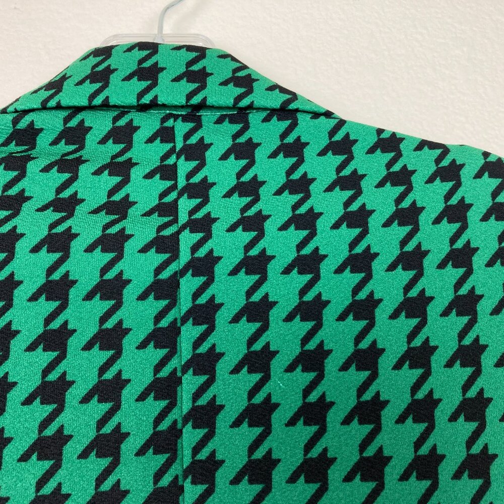 NWT Floerns Women's One Button Blazer Size L Houndstooth Green Black Business - Picture 9 of 9